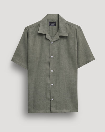 Sage half sleeve linen shirt for men