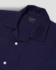 Navy half sleeve linen shirt for men