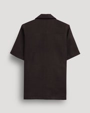 Brown half sleeve linen shirt for men