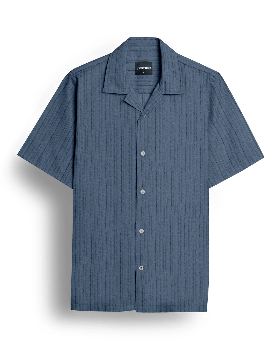 French blue popcorn half sleeve shirt