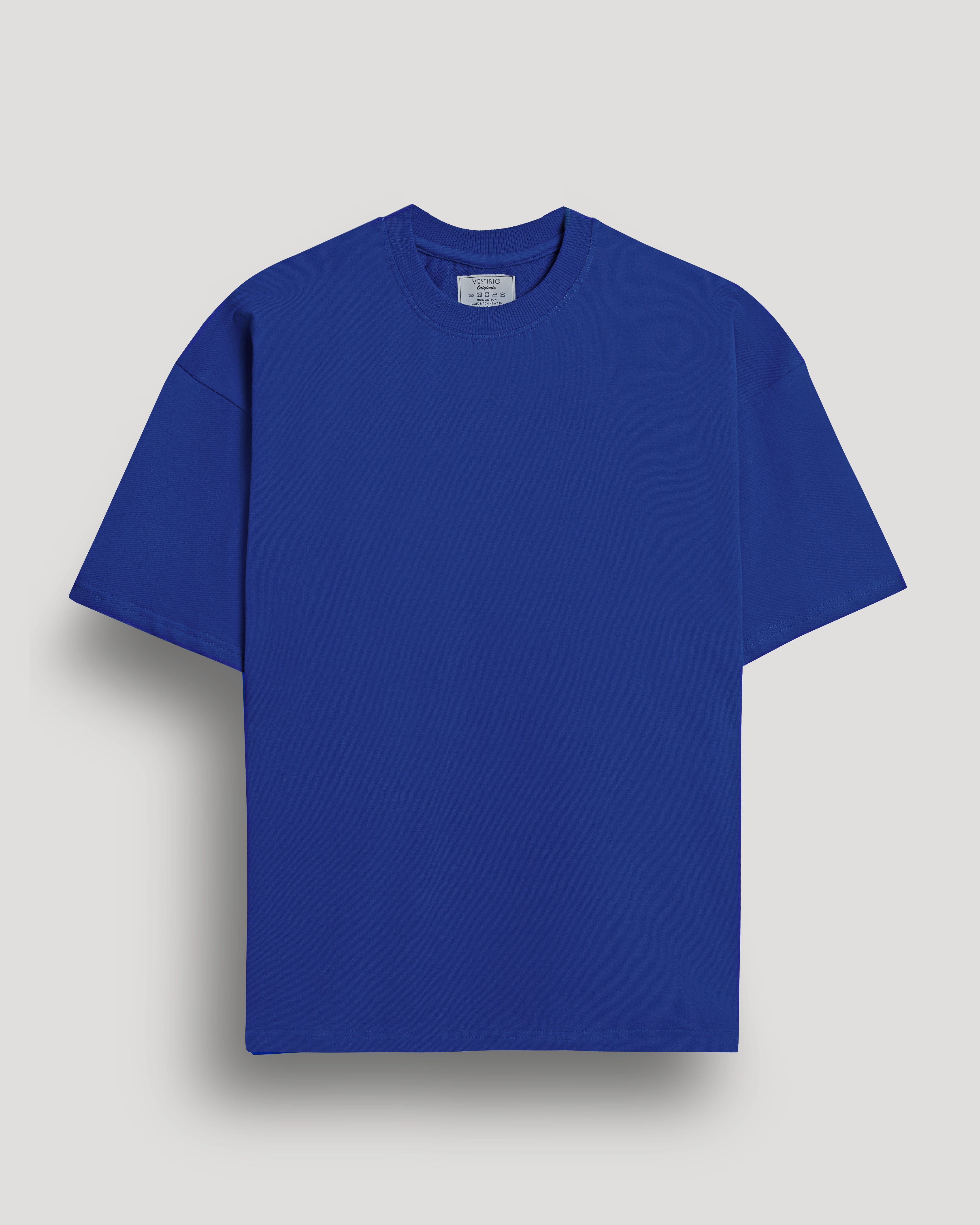 Royal Apparel Cheap T Shirts In Bulk Blue Plain Oversized T-shirt