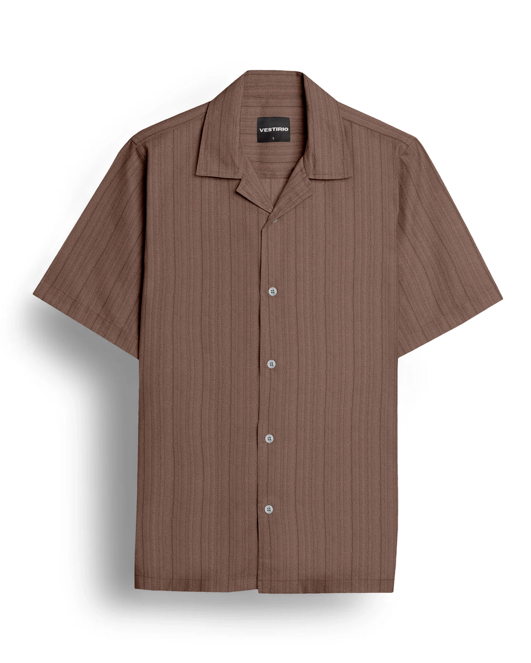 Brown popcorn half sleeve shirt
