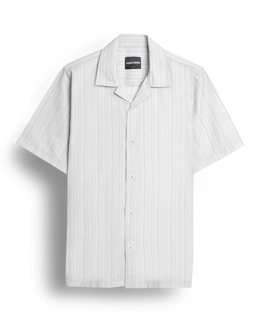 White popcorn half sleeve shirt