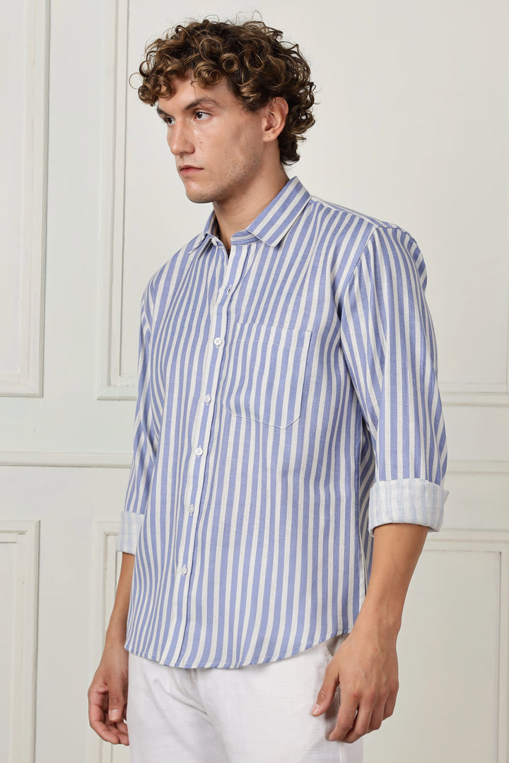 printed full sleeve linen shirt