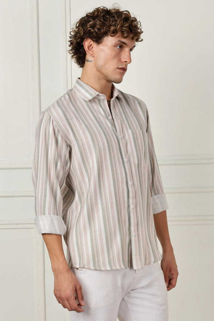 printed full sleeve linen shirt