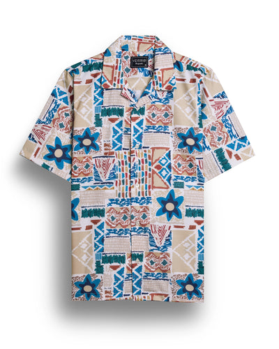 floral printed short sleeve shirt for men