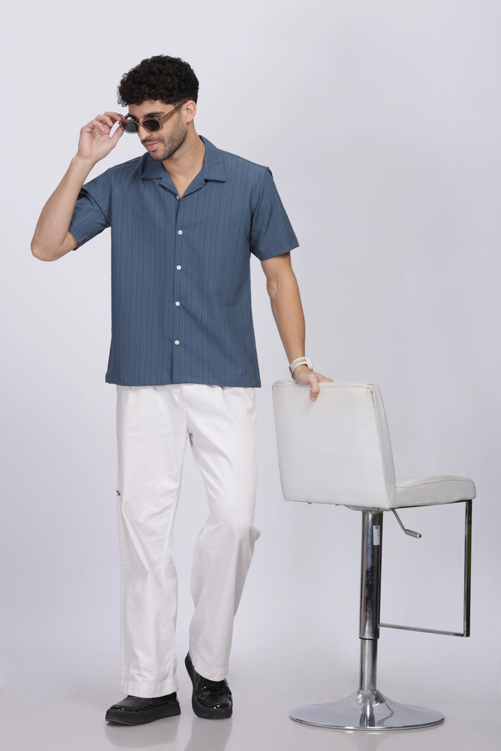 blue popcorn half sleeve shirt