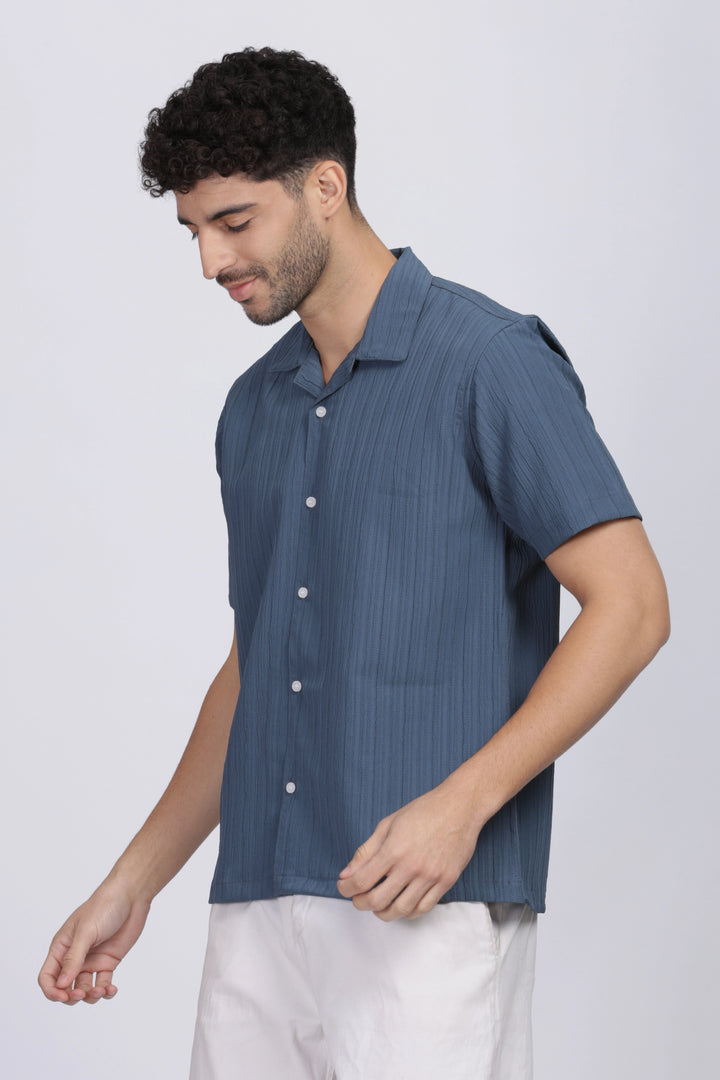 blue half sleeve shirt