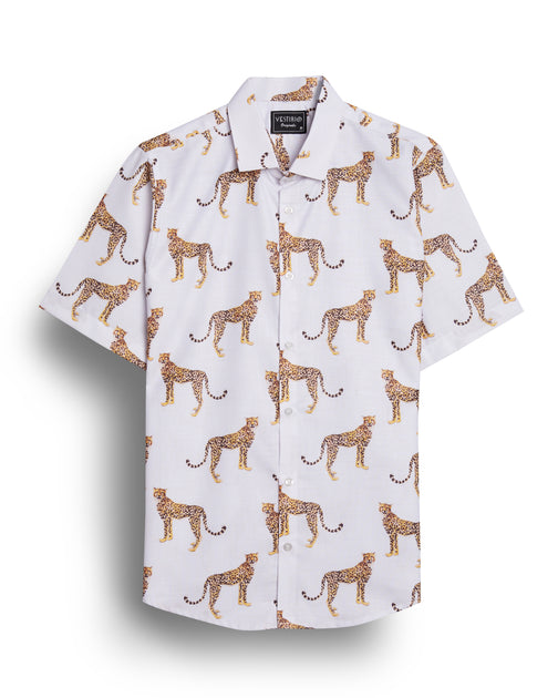 Buy leopard print shirt for men full sleeve shirt for men online - VESTIRIO  – Tagged white