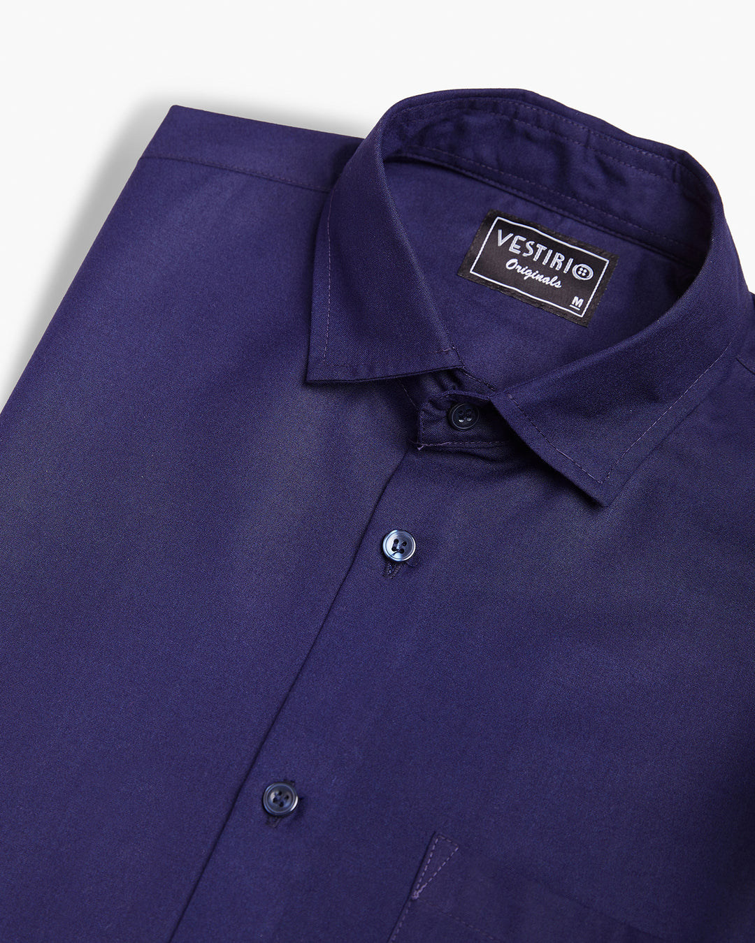 CLASSIC NAVY BLUE FULL SLEEVE PLAIN SHIRT FOR MEN