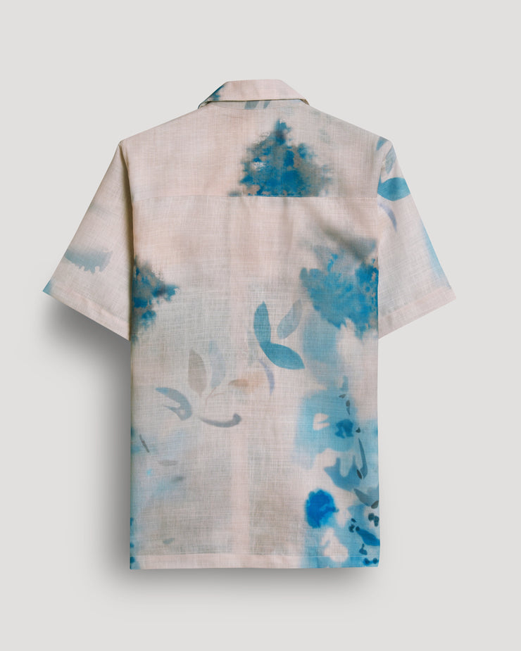 Abstract printed linen shirt for men