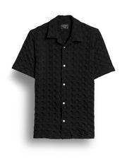 Buy black textured checks shirt for men