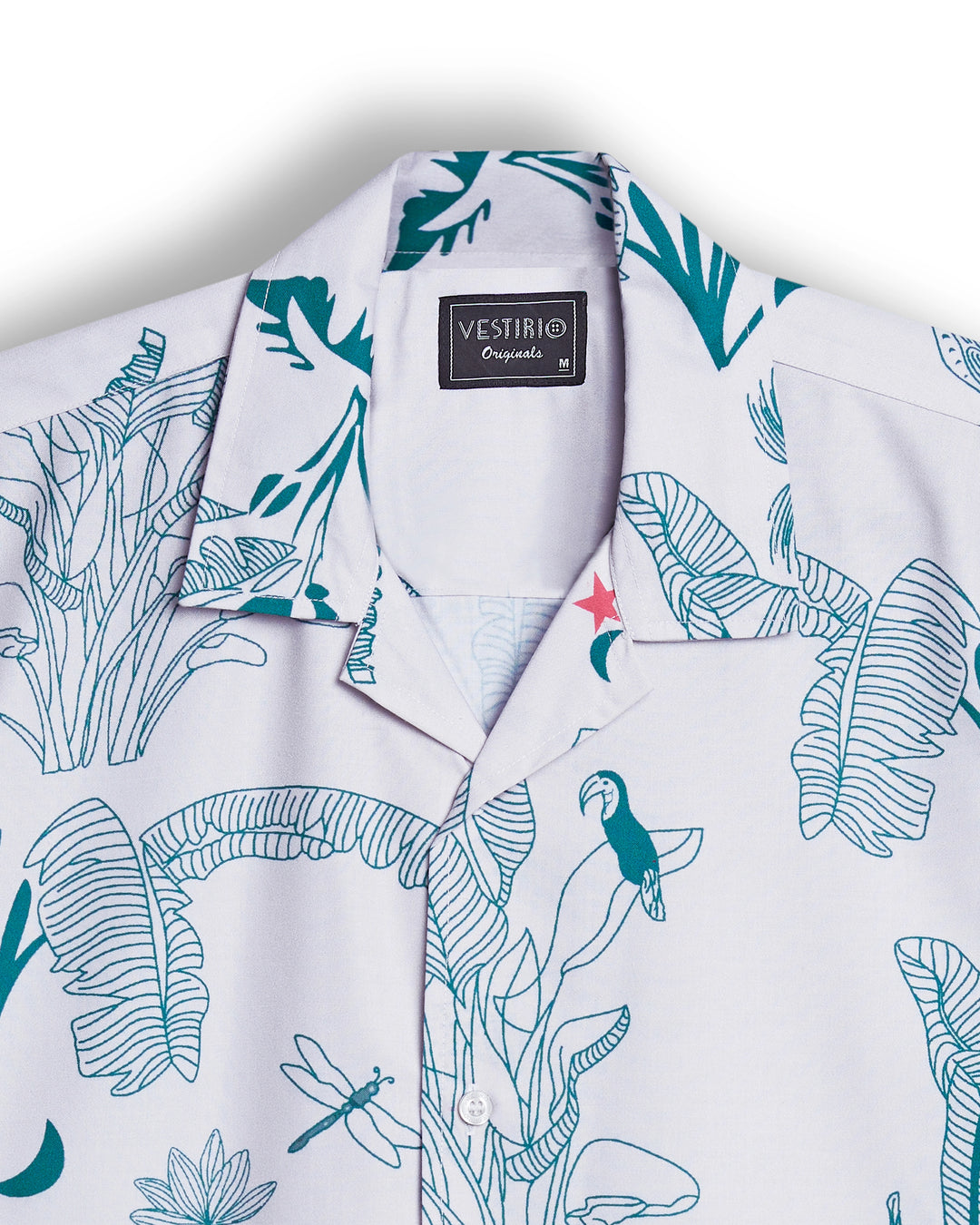 Aloha bird printed camp collar shirt for men