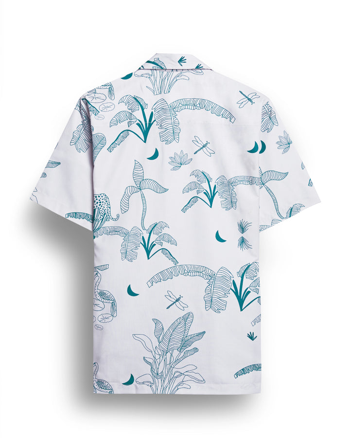 Aloha bird printed camp collar shirt for men