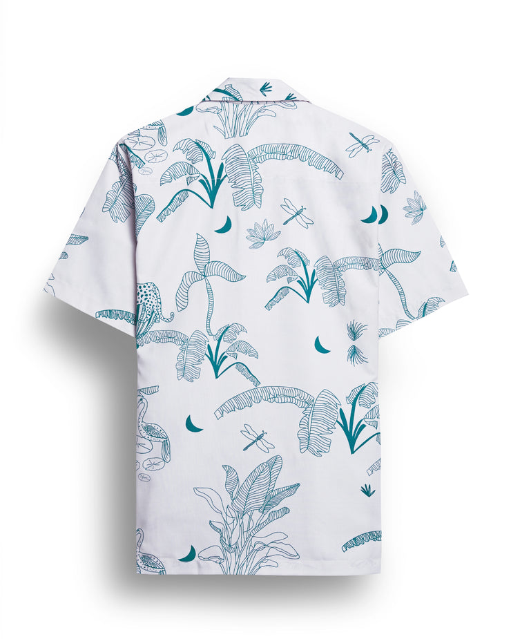Aloha bird printed camp collar shirt for men