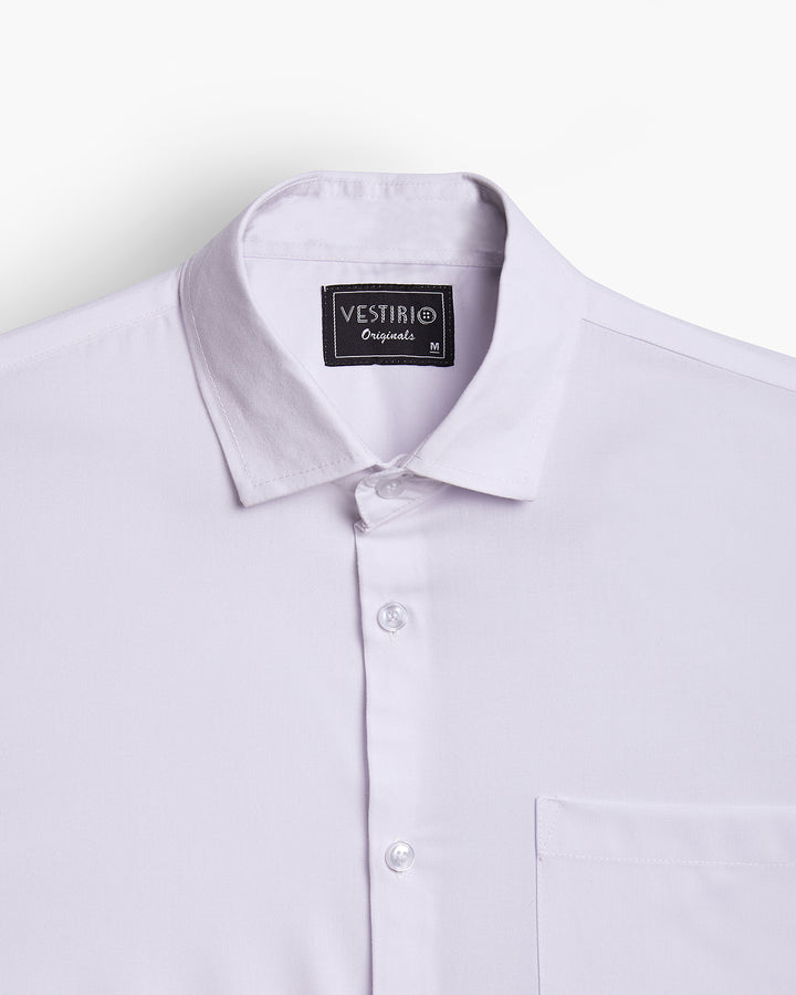 CLASSIC WHITE FULL SLEEVE PLAIN SHIRT FOR MEN