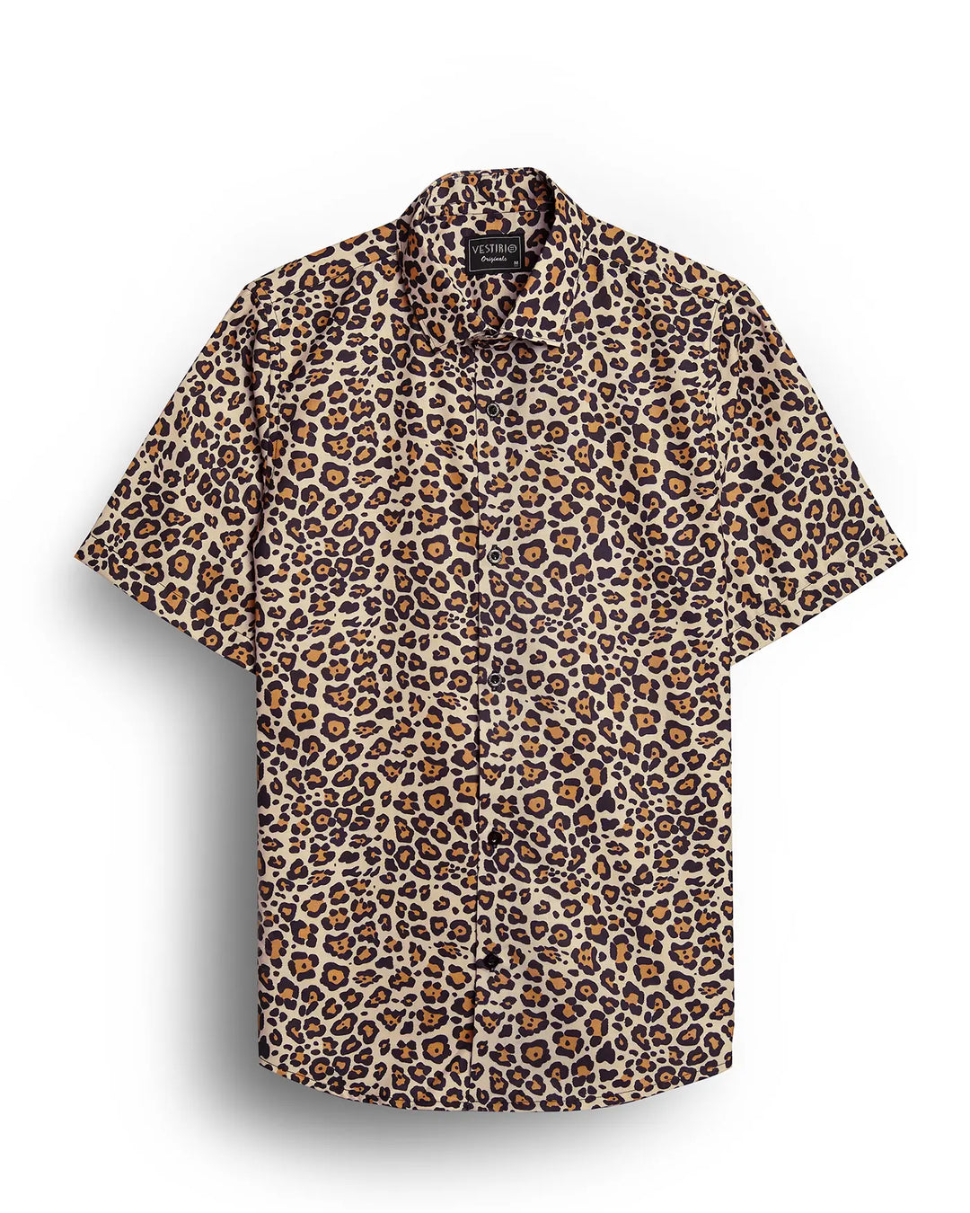 LEAPORD PRINT HALF SLEEVE SHIRT FOR MEN