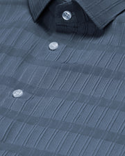 Pastel blue structered line shirt for men