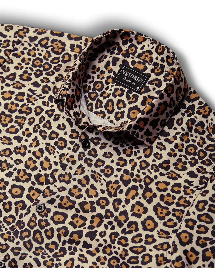 leapord print half sleeve shirt for men | online | order now! – VESTIRIO