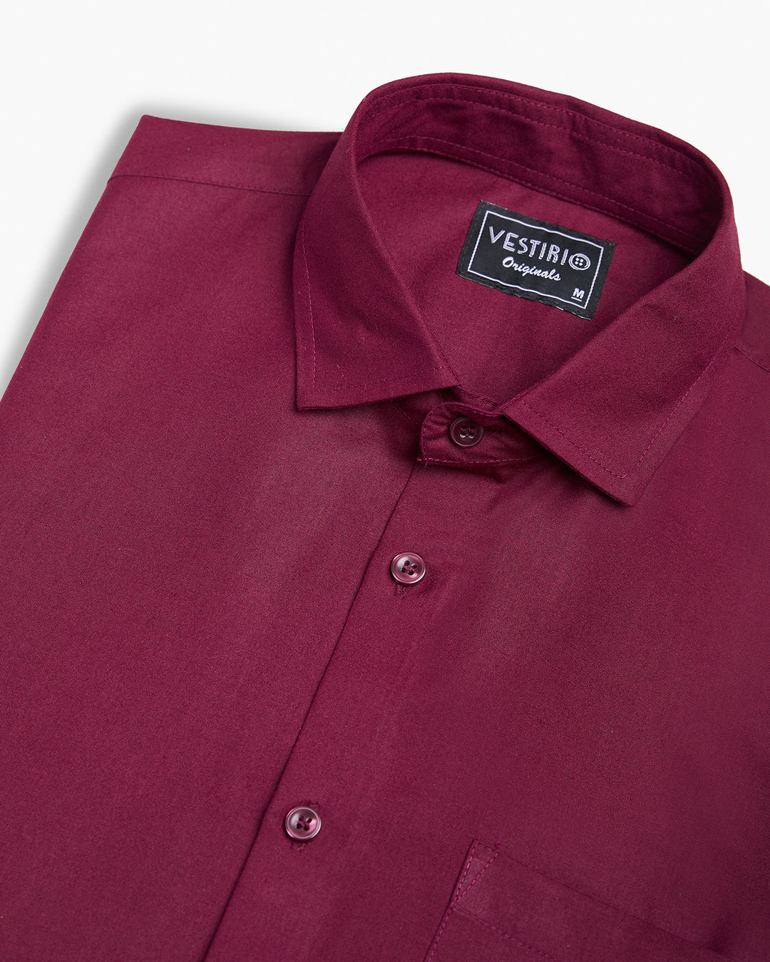 CLASSIC MAROON FULL SLEEVE PLAIN SHIRT FOR MEN