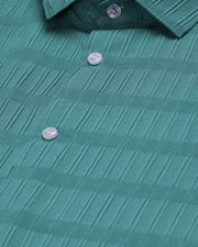 Slate green structered line shirt for men