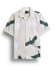 Bird printed short sleeve shirt for men