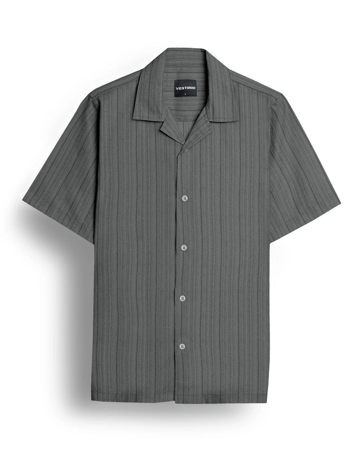 Grey popcorn half sleeve shirt