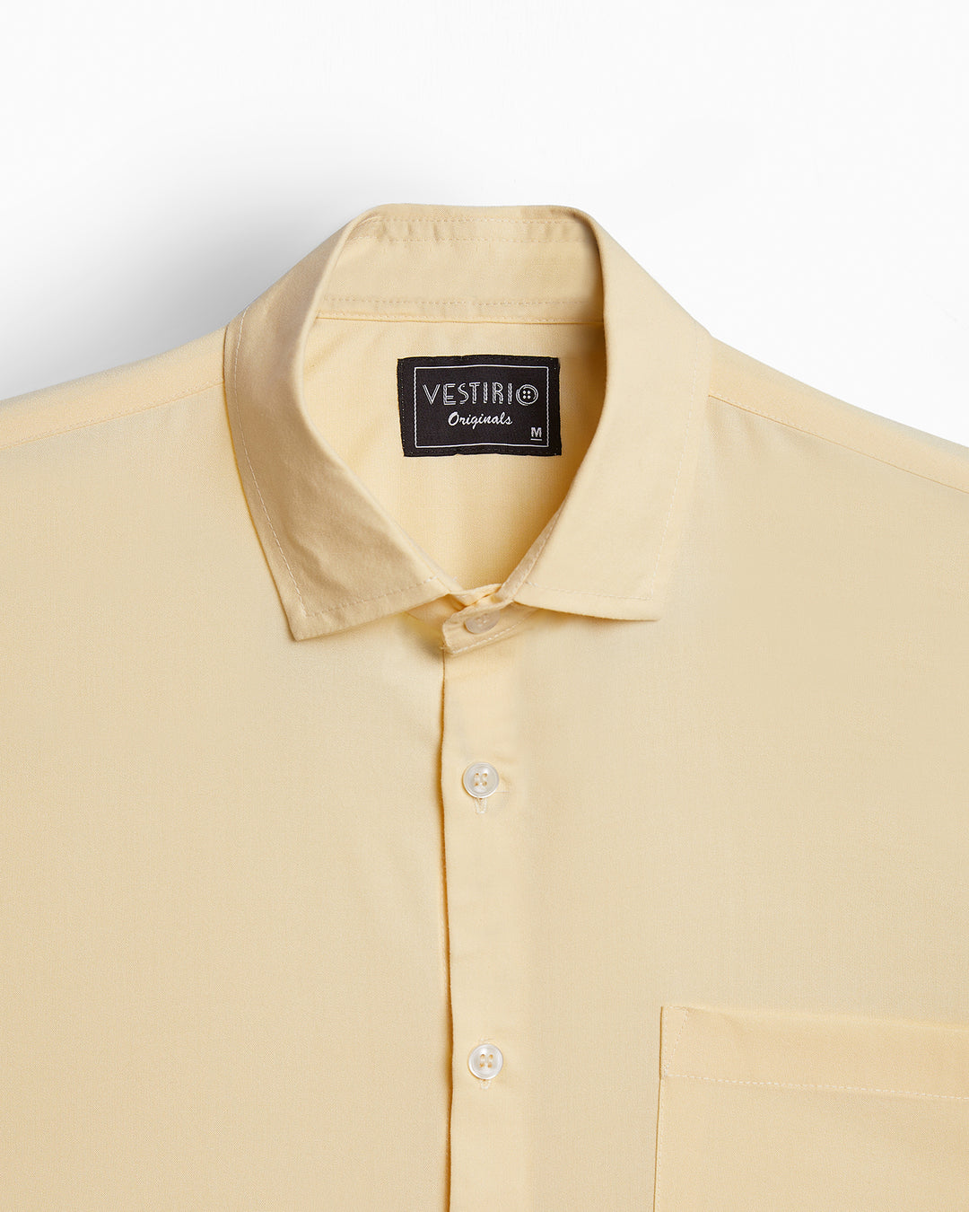 CLASSIC PASTEL YELLOW FULL SLEEVE PLAIN SHIRT FOR MEN