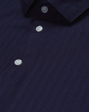 Navy textured stripe shirt for men