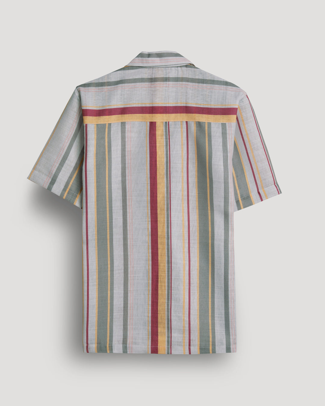 Gray stripe printed linen shirt for men