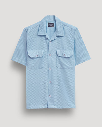 skyblue double pocket half sleeve shirt