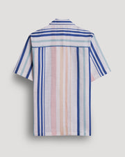 Multicolor stripe printed linen shirt for men