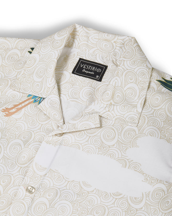 Bird printed short sleeve shirt for men