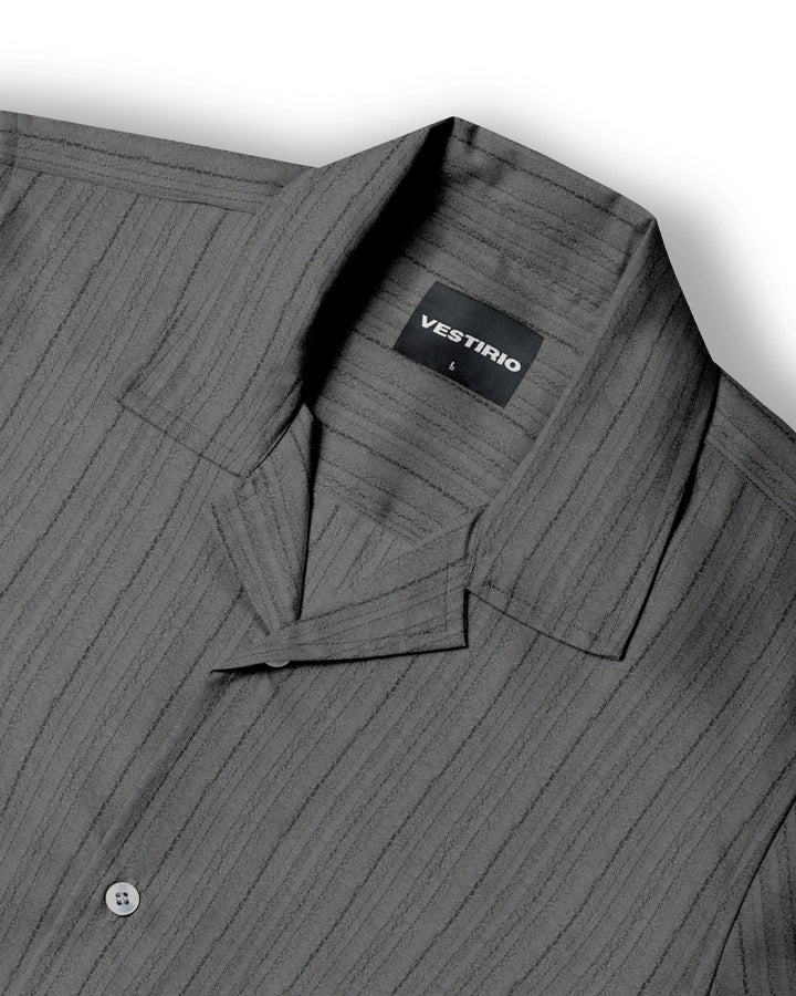 Grey popcorn half sleeve shirt