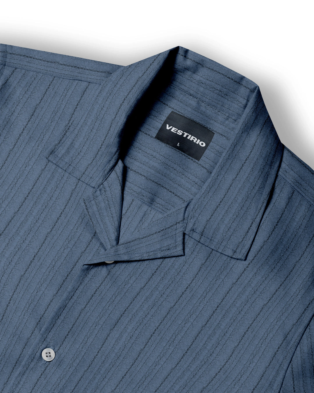 French blue popcorn half sleeve shirt