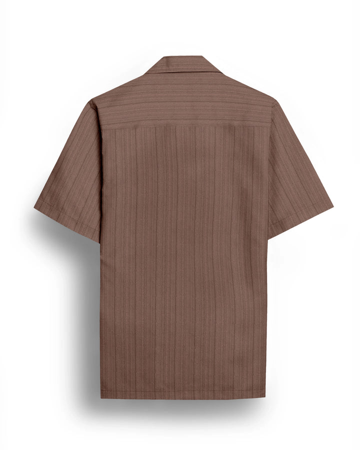 Brown popcorn half sleeve shirt