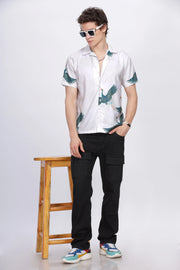 Bird printed short sleeve shirt for men