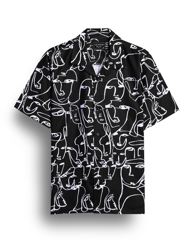 Black Abstract Printed Shirt