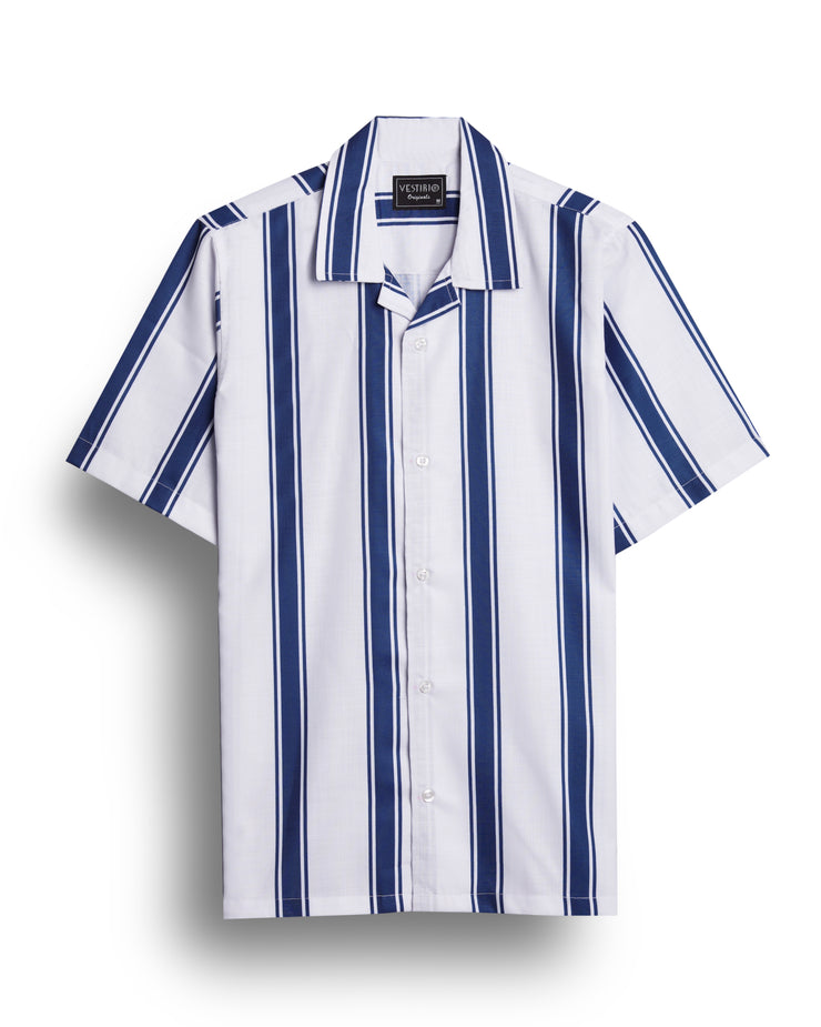 Blue Stipe Printed Shirt