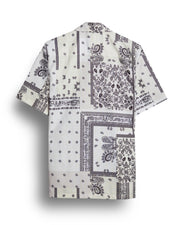 White Paisley Patchwork Printed Shirt