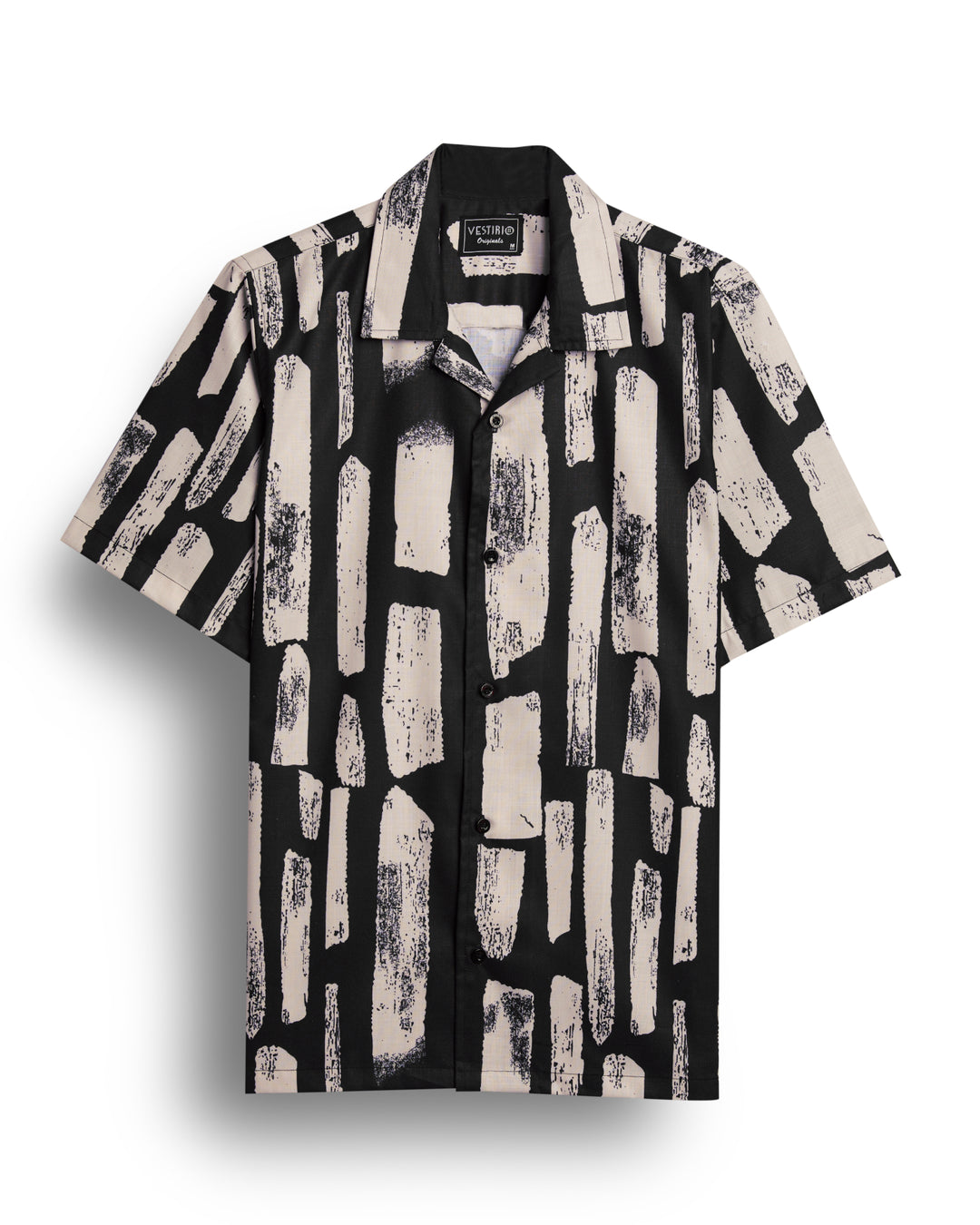 BROWN ABSTRACT PRINTED SHIRT