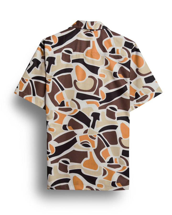 BROWN PRINTED SHIRT