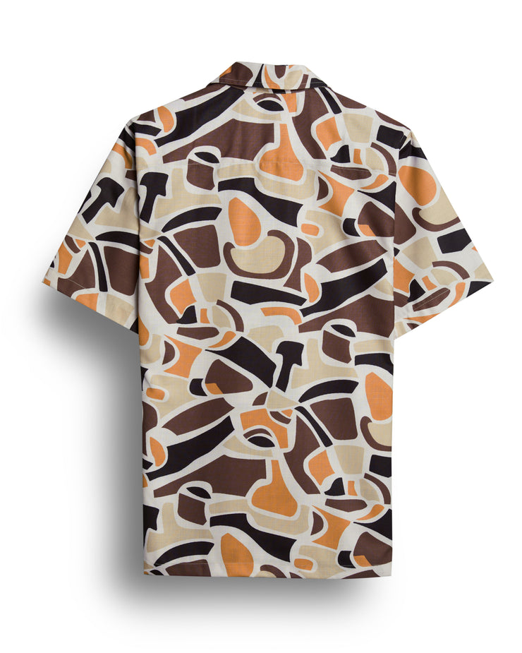 Brown Abstract Printed Shirt
