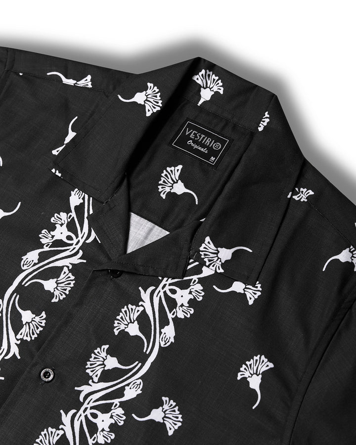 Black Crocodile Printed half Sleeve shirt for men