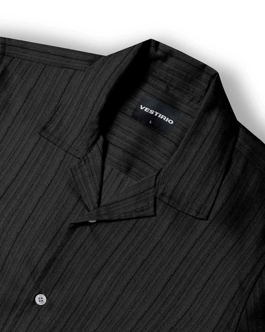 Black popcorn half sleeve shirt