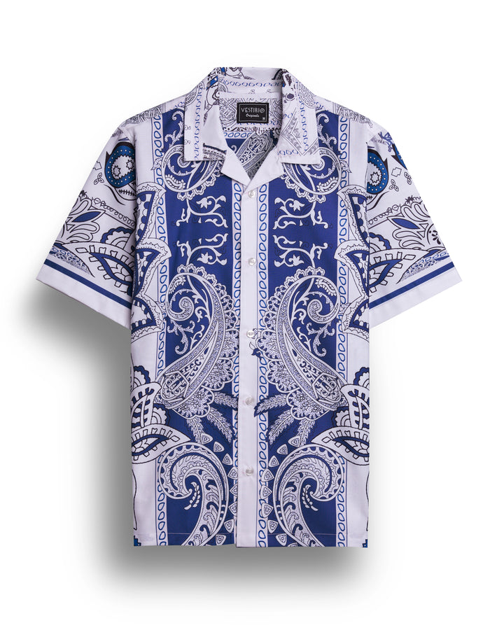 paisley court printed short sleeve shirt for men