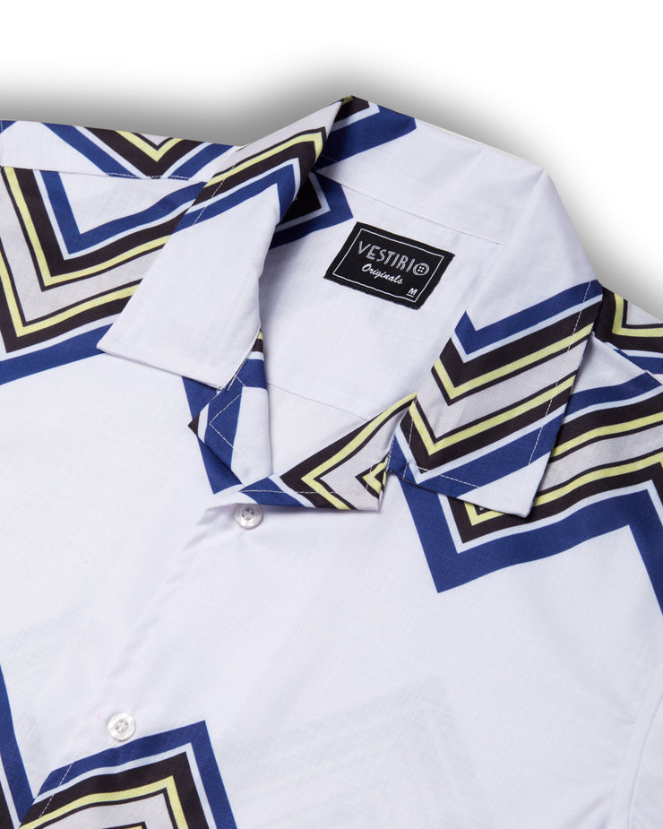 White Zig Zag Line Printed Shirt