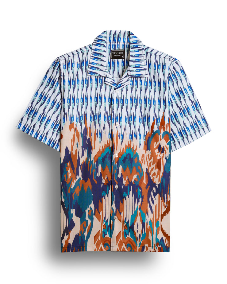 Blue Abstract Printed Shirt