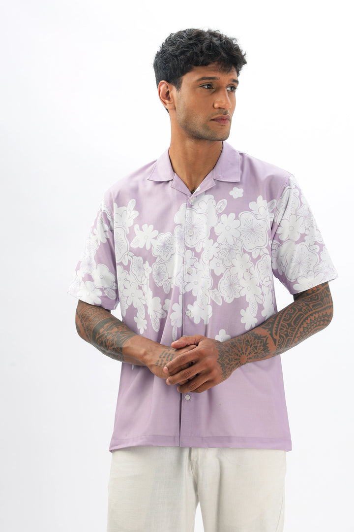  printed camp collar shirt