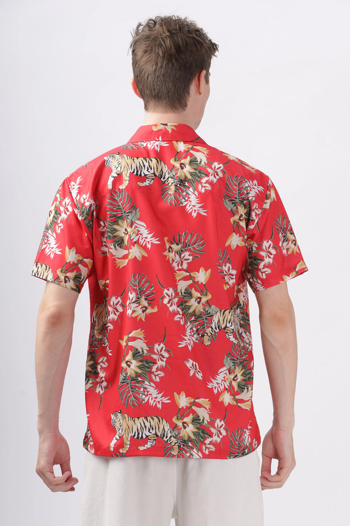 Red Floral Printed Shirt